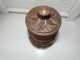 Hand Carved Solid Wood Tobacco Jar - With Lid - Signed By Artist Bossant Other photo 3