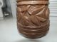 Hand Carved Solid Wood Tobacco Jar - With Lid - Signed By Artist Bossant Other photo 5