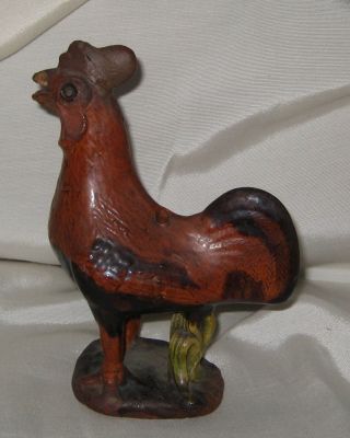 19th Century American Folk Art Redware Rooster Figure photo
