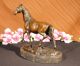 Natural Free Arabian Horse Barn Racing Race Sculpture Marble Base Figurine Statu Metalware photo 2