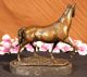 Natural Free Arabian Horse Barn Racing Race Sculpture Marble Base Figurine Statu Metalware photo 4