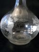 19th C Blown Shaft And Globe Decanter Etched With Grapes And Vines Stemware photo 1
