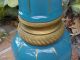 Antique French Opaline Turquoise Dore Bronze Lamp Large Lamps photo 3