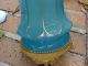 Antique French Opaline Turquoise Dore Bronze Lamp Large Lamps photo 6