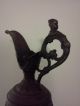 Late 19th C Antique French Bacchanalian Bronzed Gilt Cast Metal Ewer Lamp Base Metalware photo 1