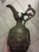 Late 19th C Antique French Bacchanalian Bronzed Gilt Cast Metal Ewer Lamp Base Metalware photo 5
