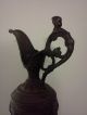Late 19th C Antique French Bacchanalian Bronzed Gilt Cast Metal Ewer Lamp Base Metalware photo 6