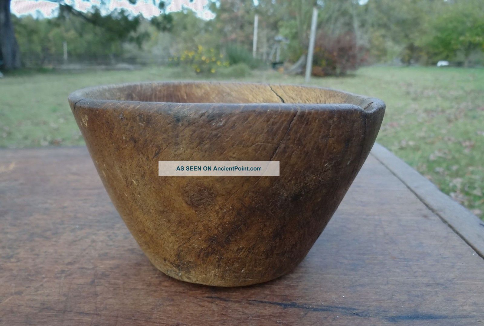 1800s Burl Bowl Wooden Treen Patina Ohio Or Pennsylvania Nr Primitives photo