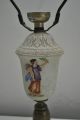 Vintage Antique Lamp Base Gold Brass Greek Roman Ceramic Decorative Part Lamps photo 1