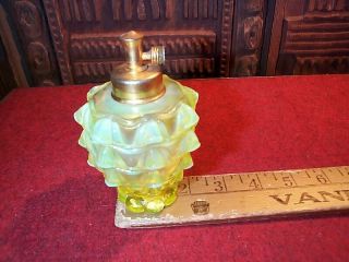 Vintage Devilbiss Fenton Vaseline Glass Opalescent Glass Perfume Atomizer photo