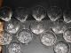 Antique Optic Drapery Pattern Crystal Stemware Set Of 14 Wine Champagne Glasses Stemware photo 1