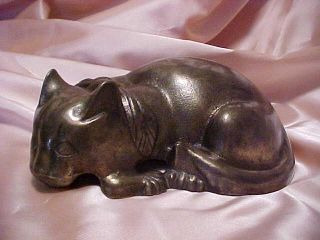 Best Antique Iron National Fry Sleeping Cat Doorstop photo