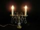Pair Of Antique French Crystal Girandoles Table Lamps 19th.  C.  Louis Xv Style Lamps photo 10
