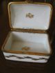 Vintage French Hand Gilded Porcelain Box Small Mini Vanity N Boxes photo 2