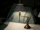 Antique Vtg Handpainted Tole Toleware Brass Table Desk Lamp Creamy White & Gold Toleware photo 1