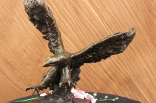 Bronze Eagle Hawk Falcon Osprey Kite Mascot Zoo Statue Sculpture Lost Wax Decor photo