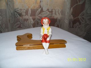 Antique Porcelain Shelf Sitting Figurine/boy Fishing photo