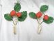 Rare Pair Italian Tole Strawberry Sconces Hangers Toleware photo 1