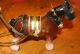 Vintage Ceramic Budwiser Clydesdale Horse With Wooden Cart Figurines photo 6