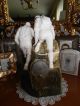 Gorgeous Antique Barometer,  Germany,  2 Figurine Bisquet Porcelain,  Mountain 1900 Figurines photo 2