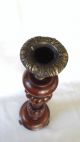 Pair C1880 English Mahogany And Brass Candlesticks Other photo 3