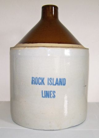 Stoneware Rock Island Lines Jug photo