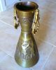 Old Vintage Repousse Brass Stand Flower Pot Cane With Scene 46cm High Metalware photo 1