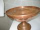 Vintage Copper Fruit Bowl On Pedestal Metalware photo 2