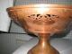 Vintage Copper Fruit Bowl On Pedestal Metalware photo 3