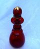 6 Piece Antique Ruby Red Pigeon Blood Art Glass Cordial Set Decanter Stems Tray Decanters photo 3