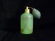 Rare Antique French Green Opaline Glass Vanity Set Perfume Bottles photo 7