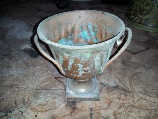 Vintage Pewter Vase Planter Pot (possibly Brass) photo