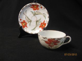 Vintage Nippon Hand Painted Cup And Saucer Set photo