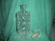 Vintage Clear Glass Decanter Diamond Pattern Square Lid Decanters photo 1