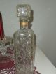 Vintage Clear Glass Decanter Diamond Pattern Square Lid Decanters photo 2