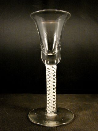 19th C Opaquetwist Wine Glass With Bell Bowl photo