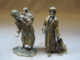 Antique Pair Of Orientalist Miniature Bronze Statues 08828 - 9 photo