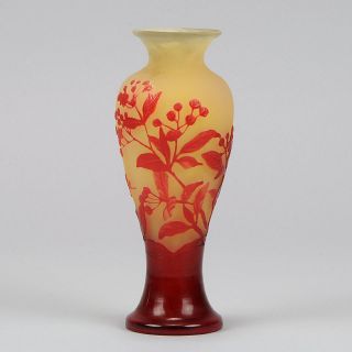 A Very Fine French Cameo Glass Vase By Emile Galle photo
