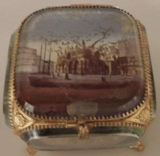 Fabulous Early To Mid 1800s Italy Grand Tour Reverse Painted Ladies Dresser Box photo