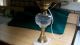 Antique Glass,  Brass & Marble Oil Lamp,  Electrified,  Very Good Condition Lamps photo 1