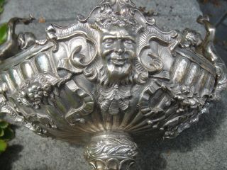 Silver - Plated Bronze Mythological Cherub/griffin/gargoyle/satyr/serpent Tazza photo