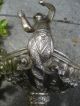 Silver - Plated Bronze Mythological Cherub/griffin/gargoyle/satyr/serpent Tazza Metalware photo 5