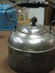 Antique Nickel Over Copper Teapot With Wooden Bale Handle & Handled Lid Marked Metalware photo 6