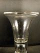 18th C Blown German Trumpet Bowl Drinking Glass With Air Trap Stem,  Thick Foot Stemware photo 2