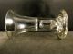 18th C Blown German Trumpet Bowl Drinking Glass With Air Trap Stem,  Thick Foot Stemware photo 5