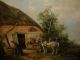 Large Old Oil Painting,  { Horses By There Barn,  Is Signed,  Frame} Antique Other photo 2