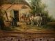 Large Old Oil Painting,  { Horses By There Barn,  Is Signed,  Frame} Antique Other photo 4
