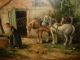Large Old Oil Painting,  { Horses By There Barn,  Is Signed,  Frame} Antique Other photo 5