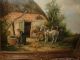 Large Old Oil Painting,  { Horses By There Barn,  Is Signed,  Frame} Antique Other photo 6