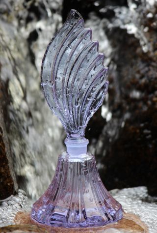 Happy Spring - Very Big Light Violet Perfume Bottle,  True Art Deco Czechoslovakia photo